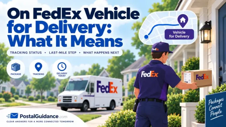 On FedEx Vehicle for Delivery