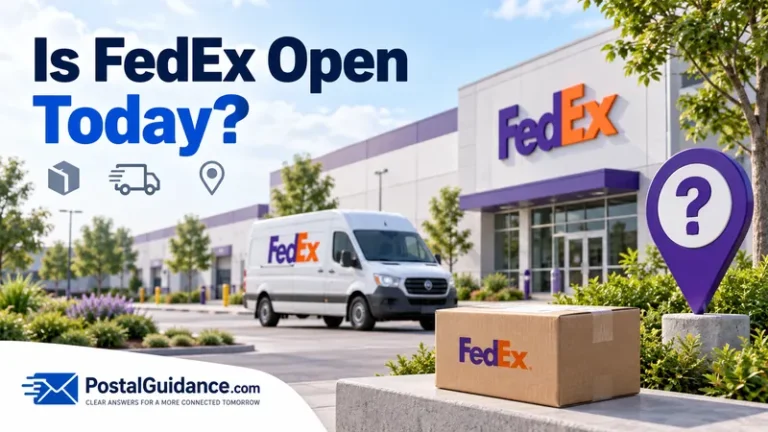 FedEx facility, van and parcel beneath the question Is FedEx Open Today?